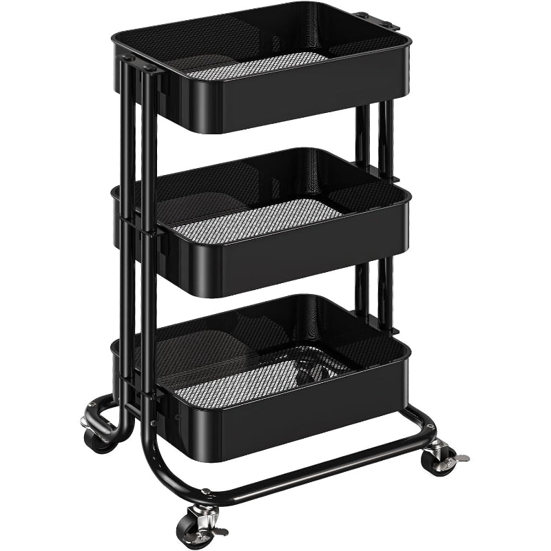 3‑Tier Metal Rolling Cart