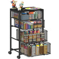 Rolling Cart With Wood Top & 4 Mesh Drawers