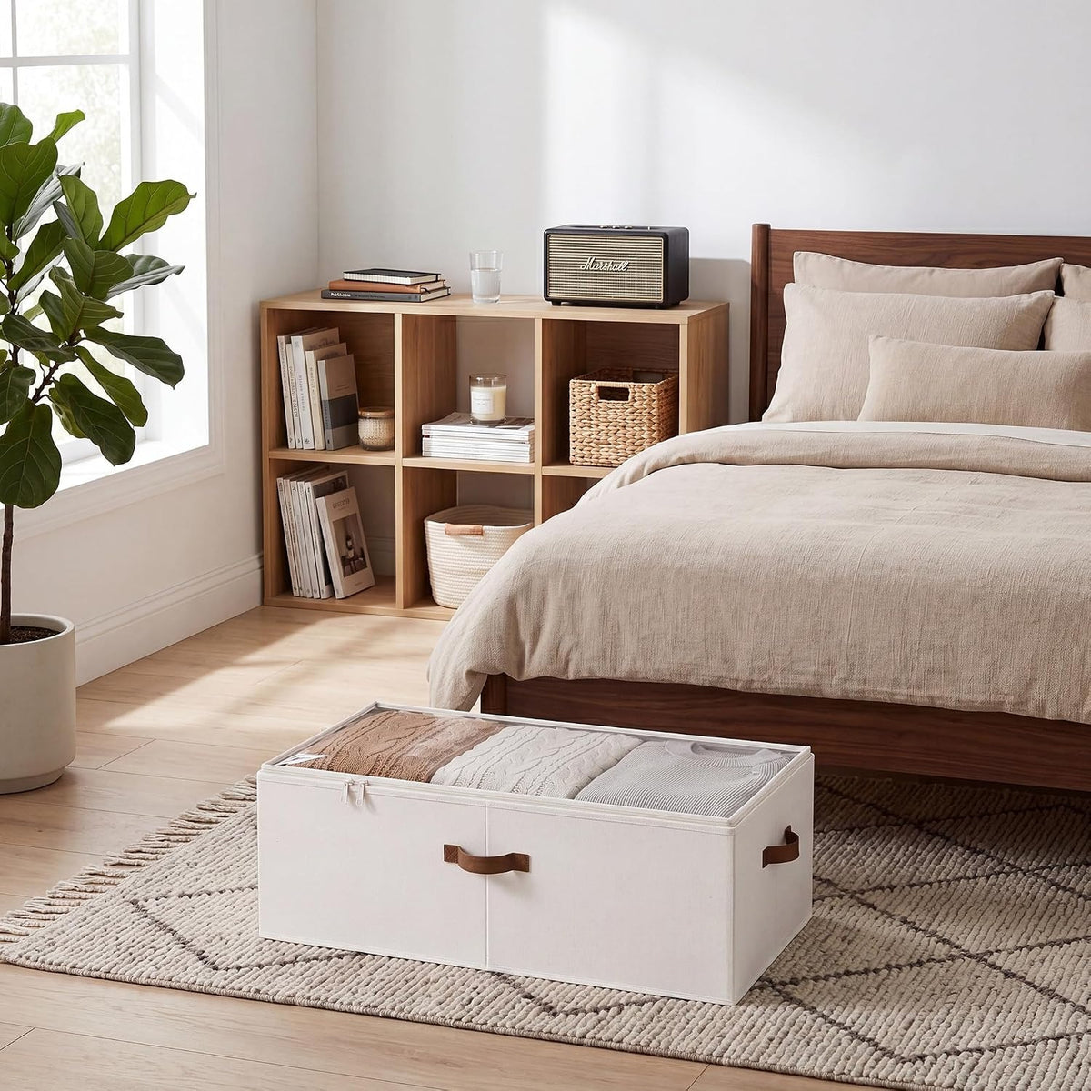 Under‑Bed Storage Bins With Clear Lid