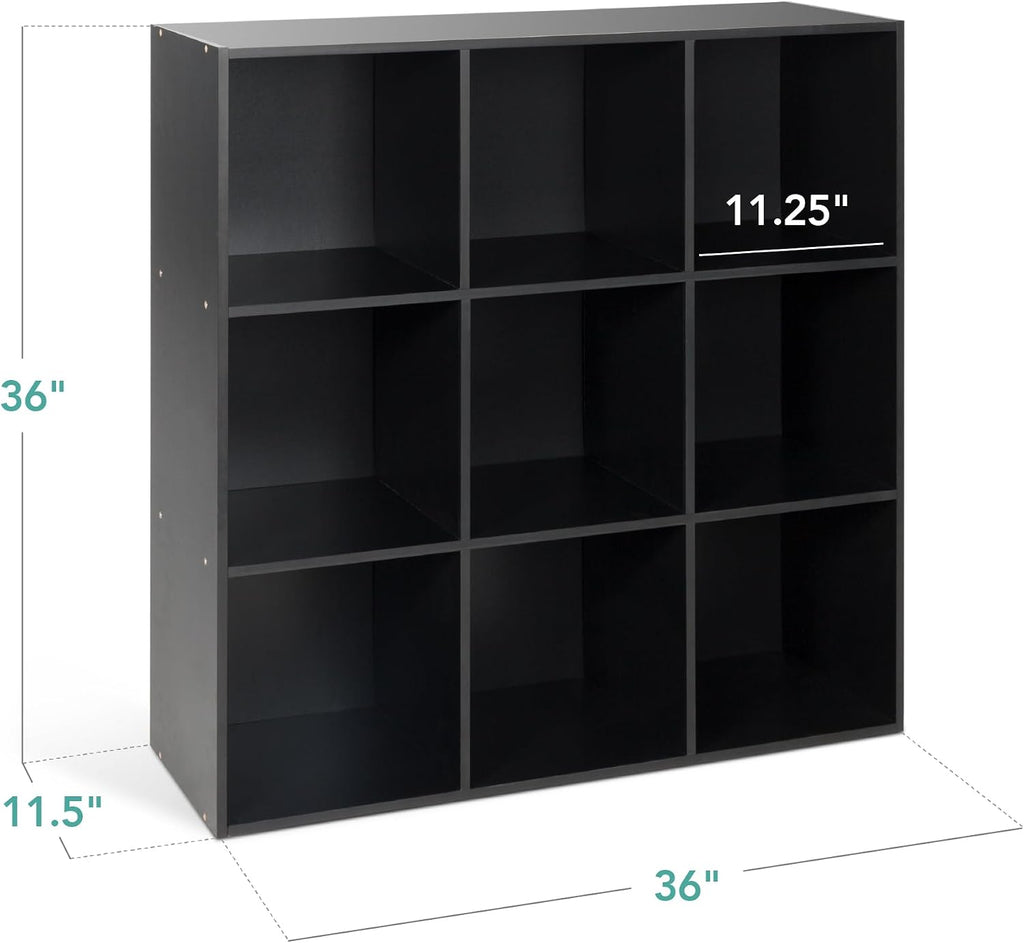Black 9‑Cube Storage Organizer