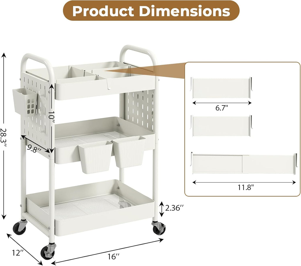 Black Rolling Craft Cart