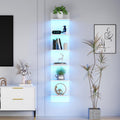 White 6‑Tier Floating Wall Shelf With RGB LED