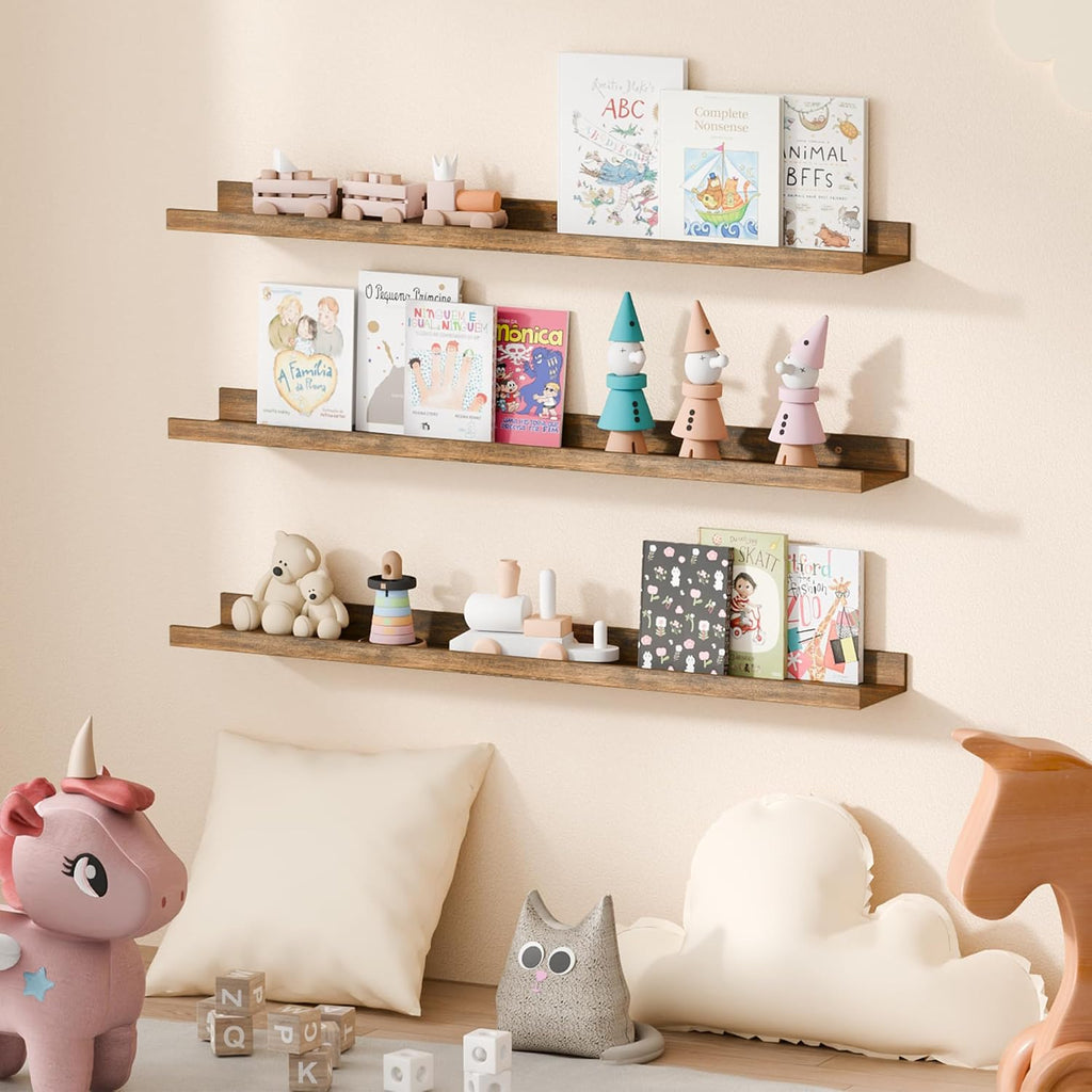 Brown 35.5‑Inch Floating Shelves Set‑of‑6