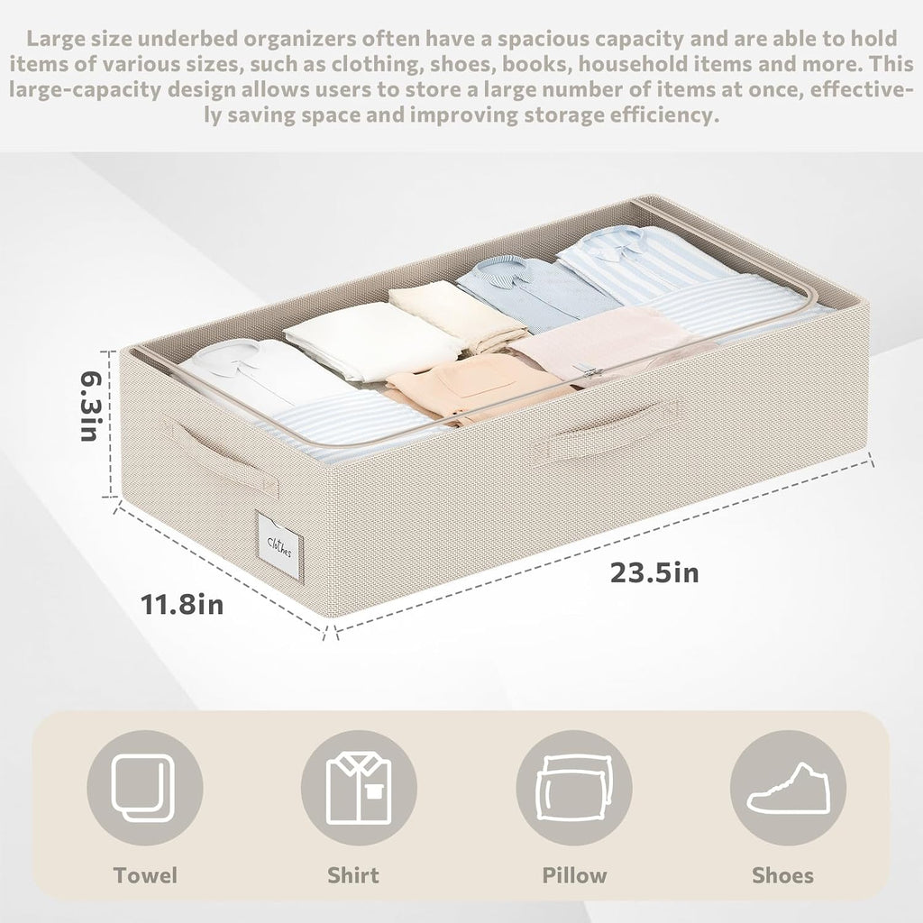 3‑Pack Under‑Bed Storage Bins With Metal Frame