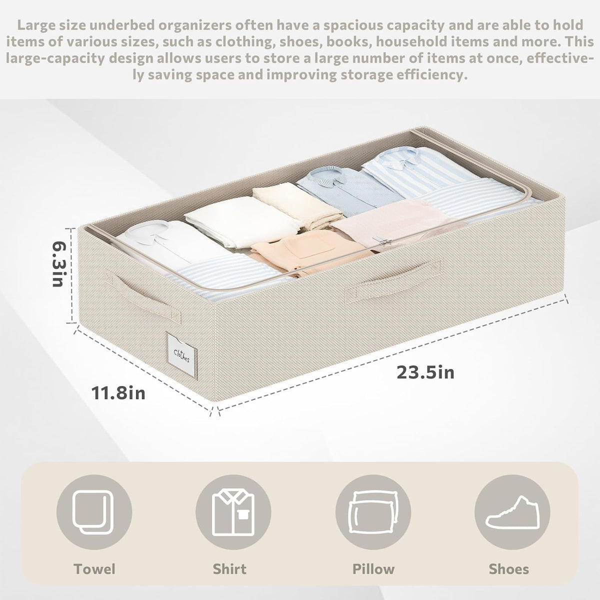 3‑Pack Under‑Bed Storage Bins With Metal Frame