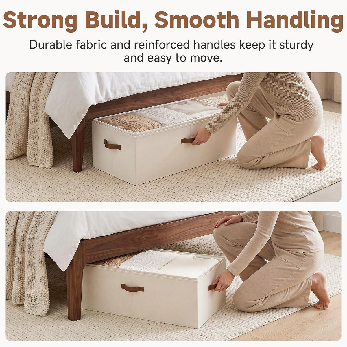 Under‑Bed Storage Bins With Clear Lid
