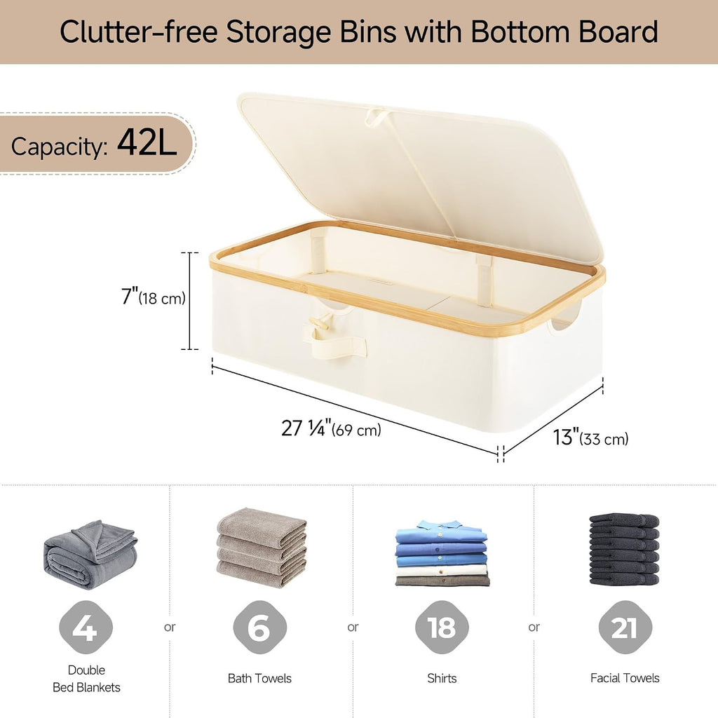 7‑Inch Under‑Bed Bins With Bamboo Frame