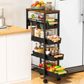 Black Slim Rolling Storage Cart