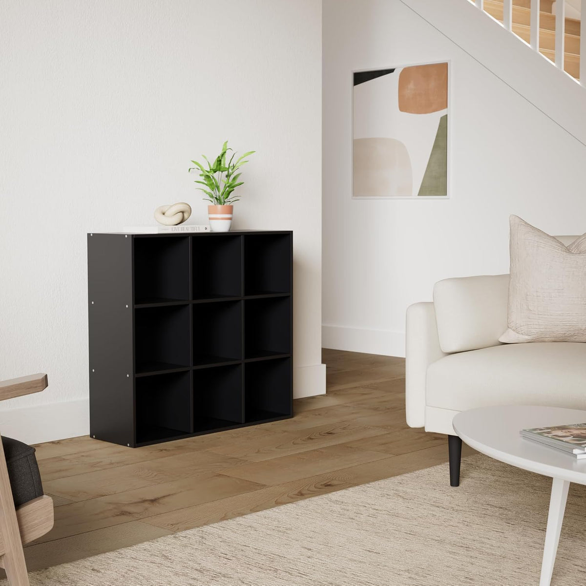 Black 9‑Cube Storage Organizer