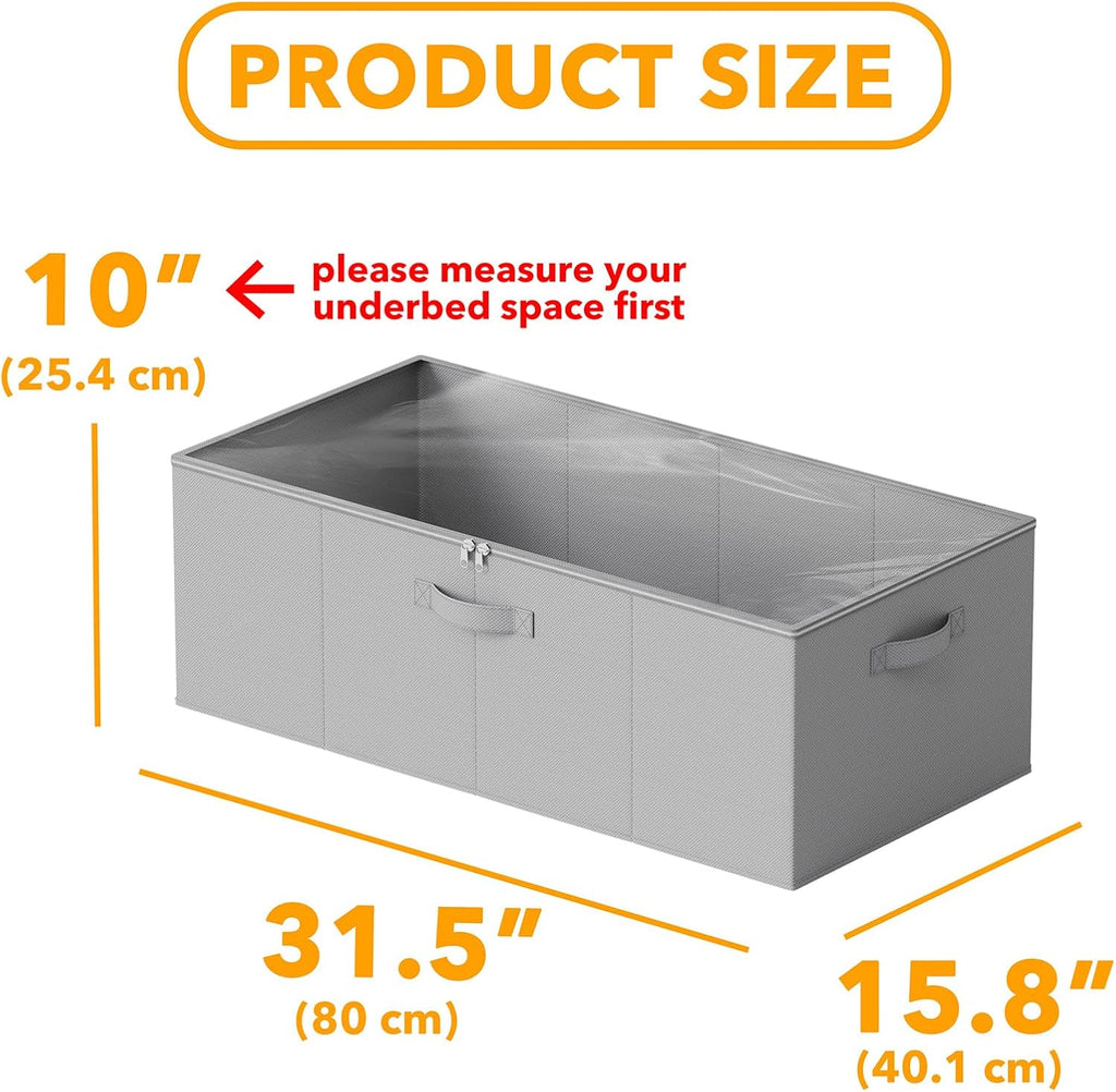 Gray 2‑Pack Under‑Bed Storage Bins With Lids