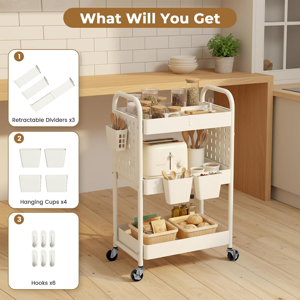 Black Rolling Craft Cart