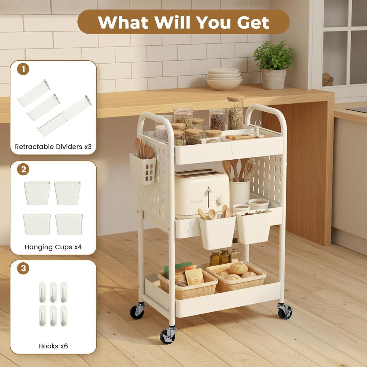 Black Rolling Craft Cart