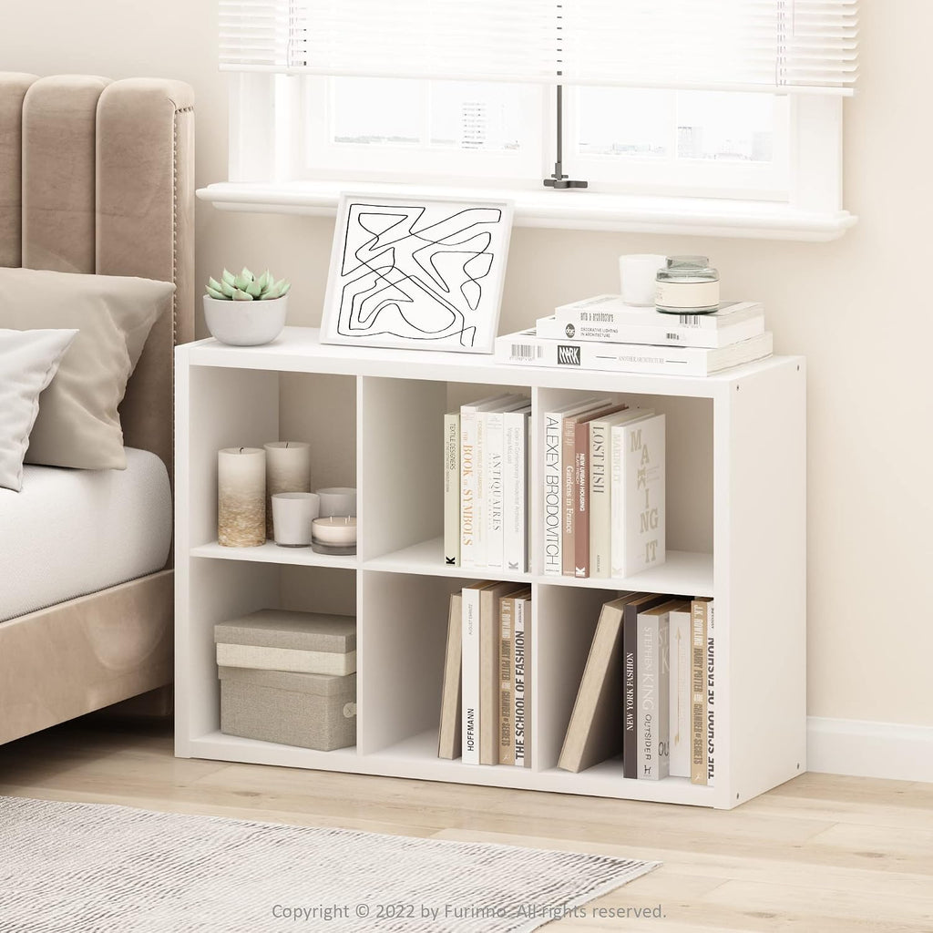 6‑Cube Thick‑Frame Bookshelf