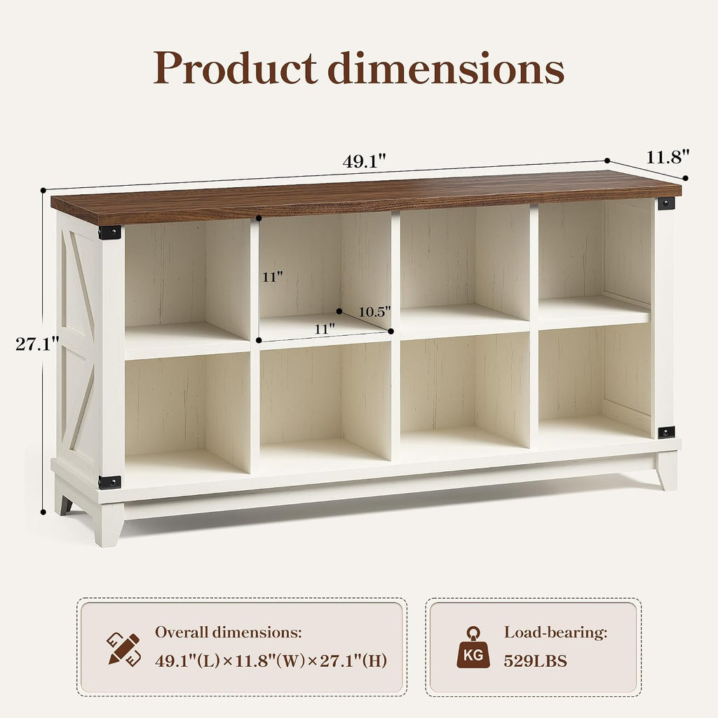 White 8‑Cube Storage Organizer