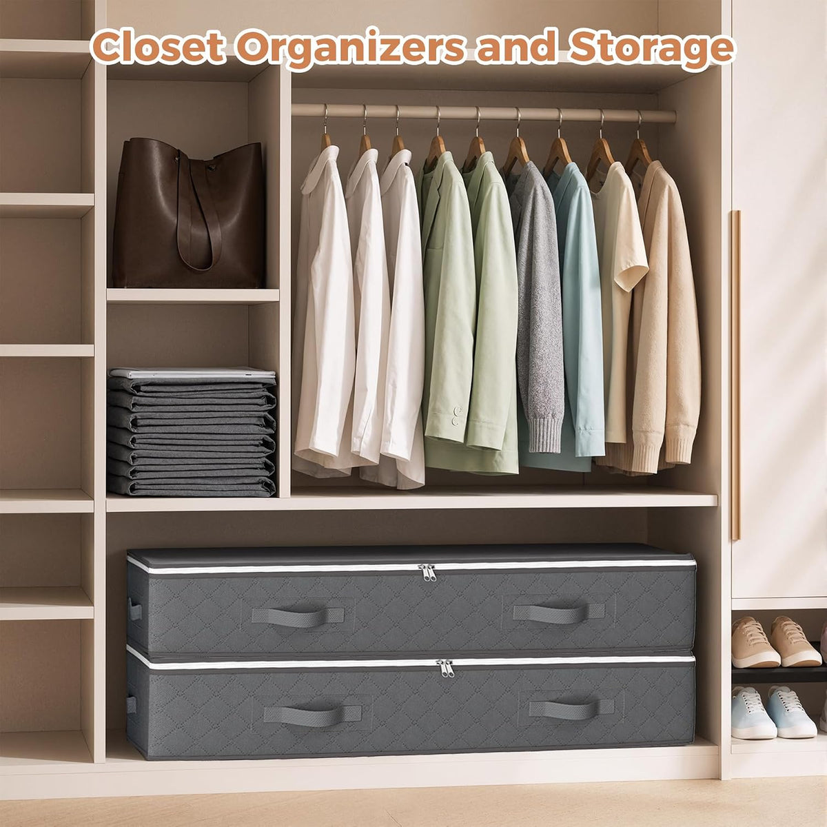 Grey 6‑Pack 95L Under‑Bed Storage Bins