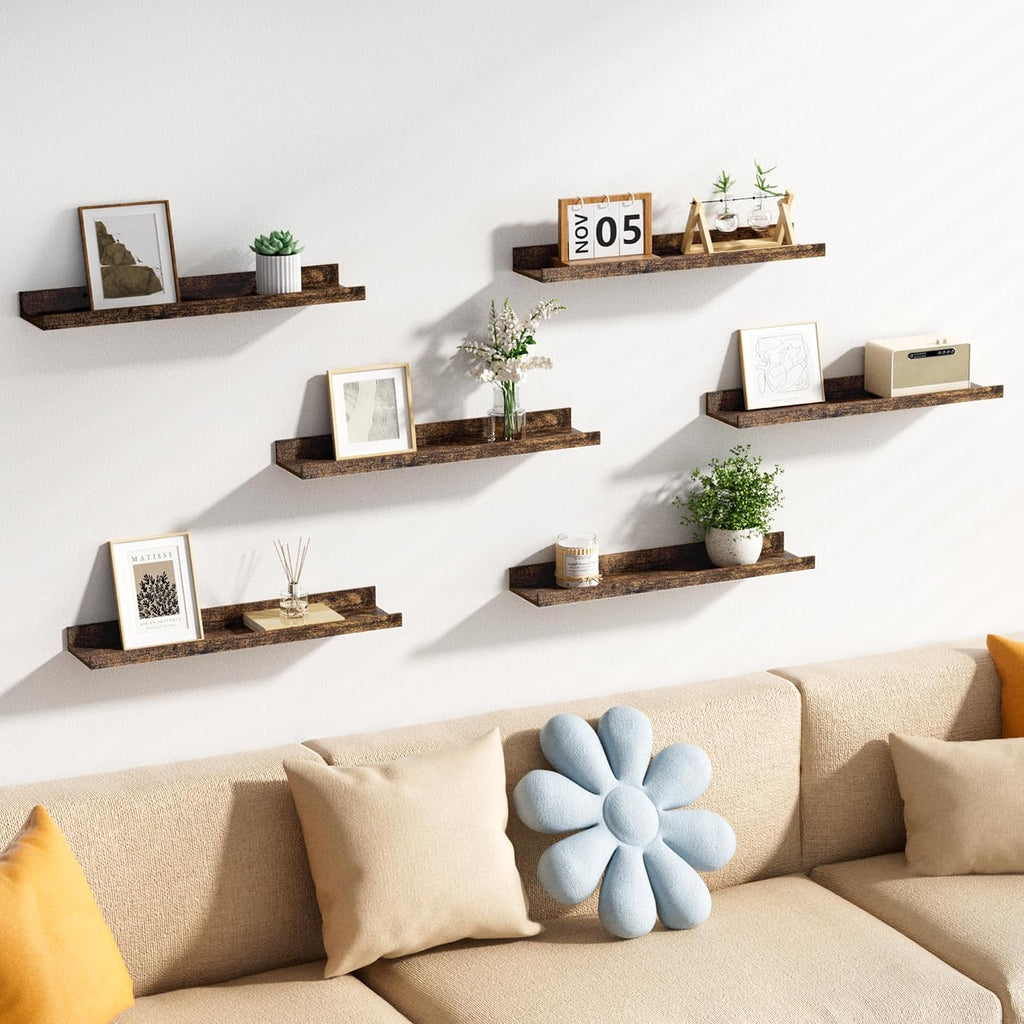 Brown 23.6‑Inch Floating Shelves Set‑of‑6
