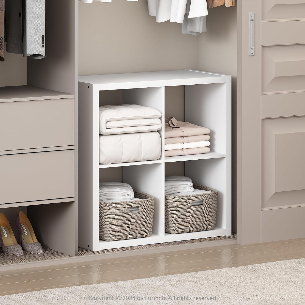 4-Cube Closet Organizers and Storage, White