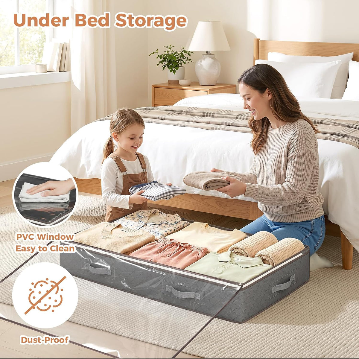 Grey 6‑Pack 95L Under‑Bed Storage Bins