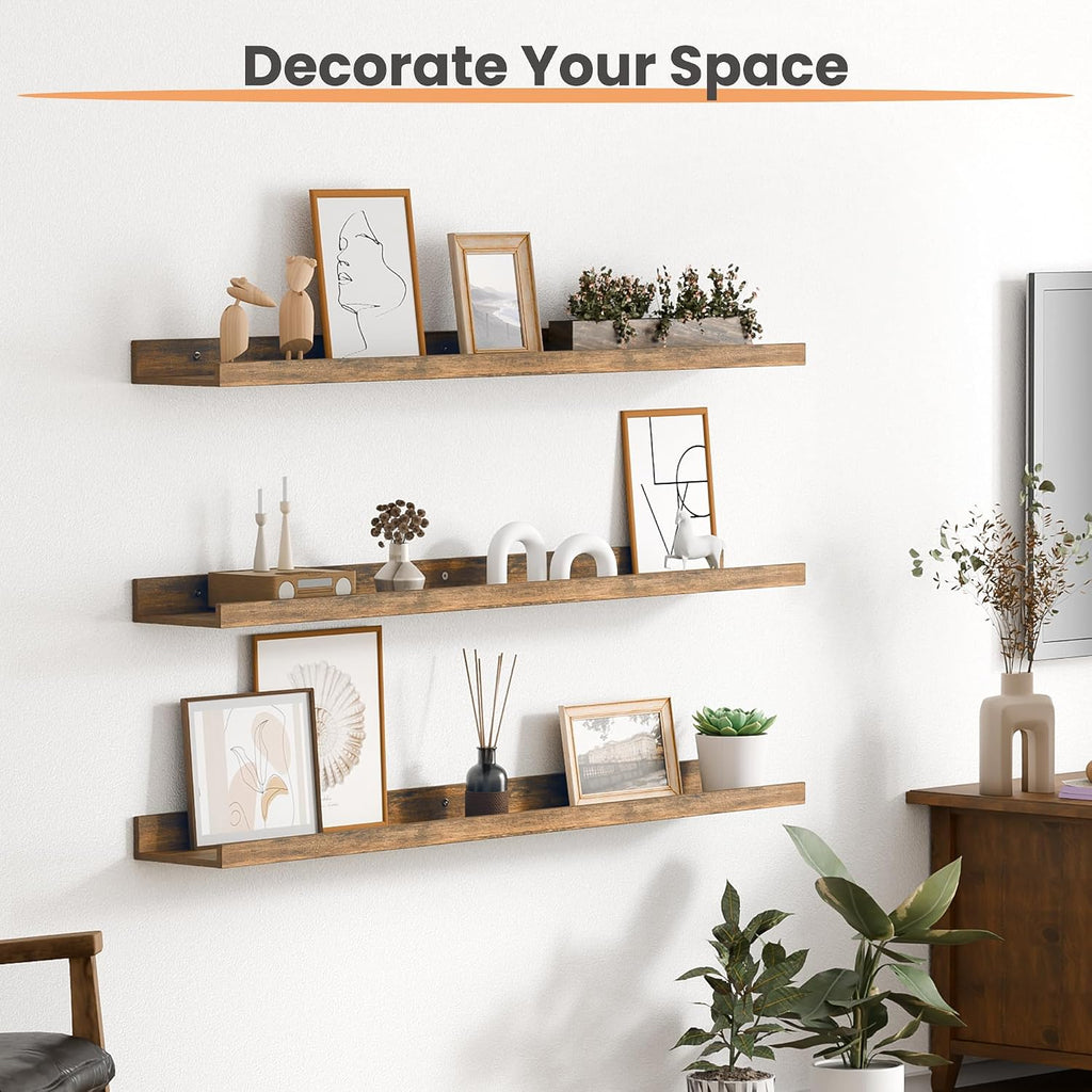 Brown 35.5‑Inch Floating Shelves Set‑of‑6
