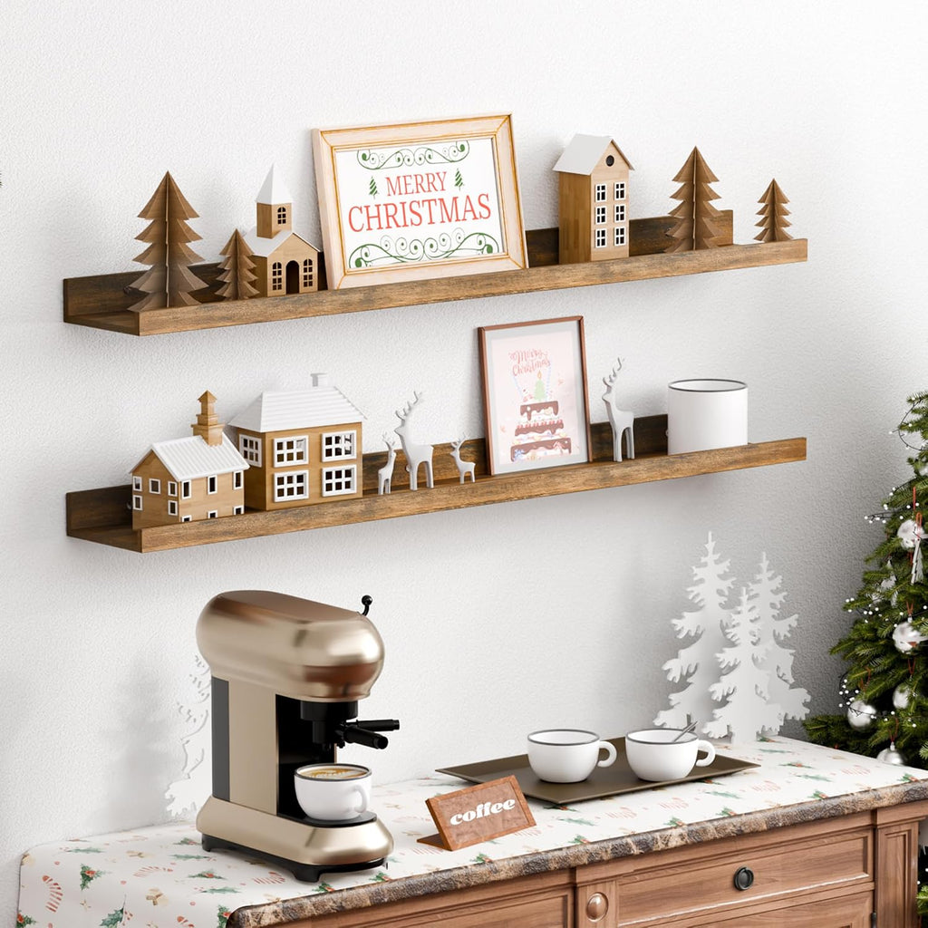 Brown 35.5‑Inch Floating Shelves Set‑of‑6