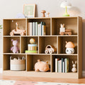 Oak 10‑Cube 3‑Tier Bookshelf