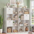 16‑Cube Bookshelf With 2 Fabric Drawers