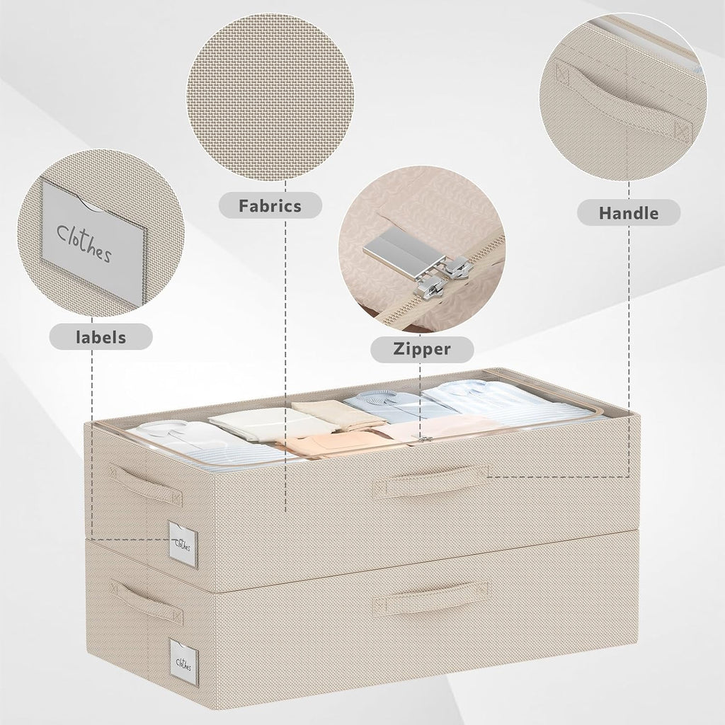 3‑Pack Under‑Bed Storage Bins With Metal Frame
