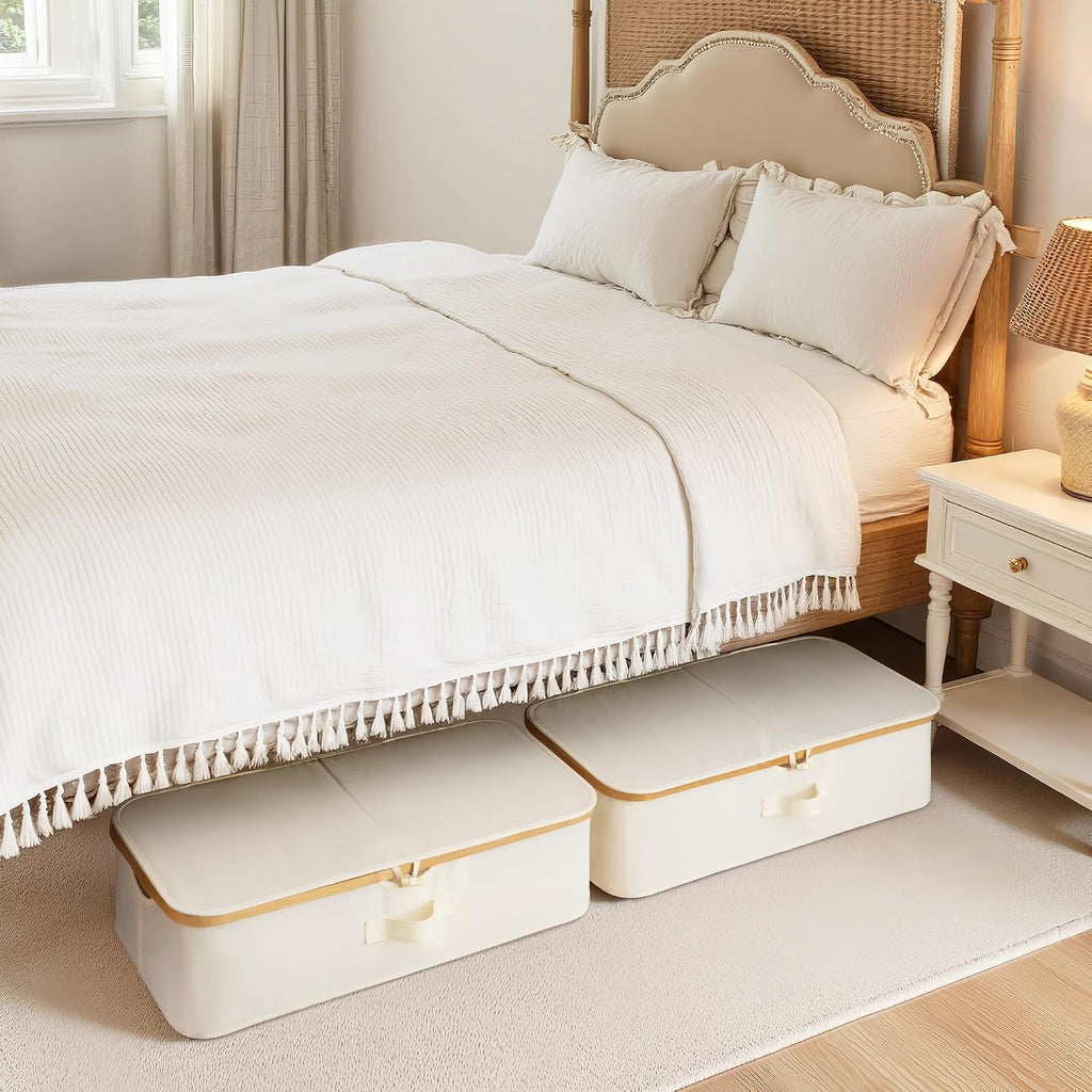 7‑Inch Under‑Bed Bins With Bamboo Frame