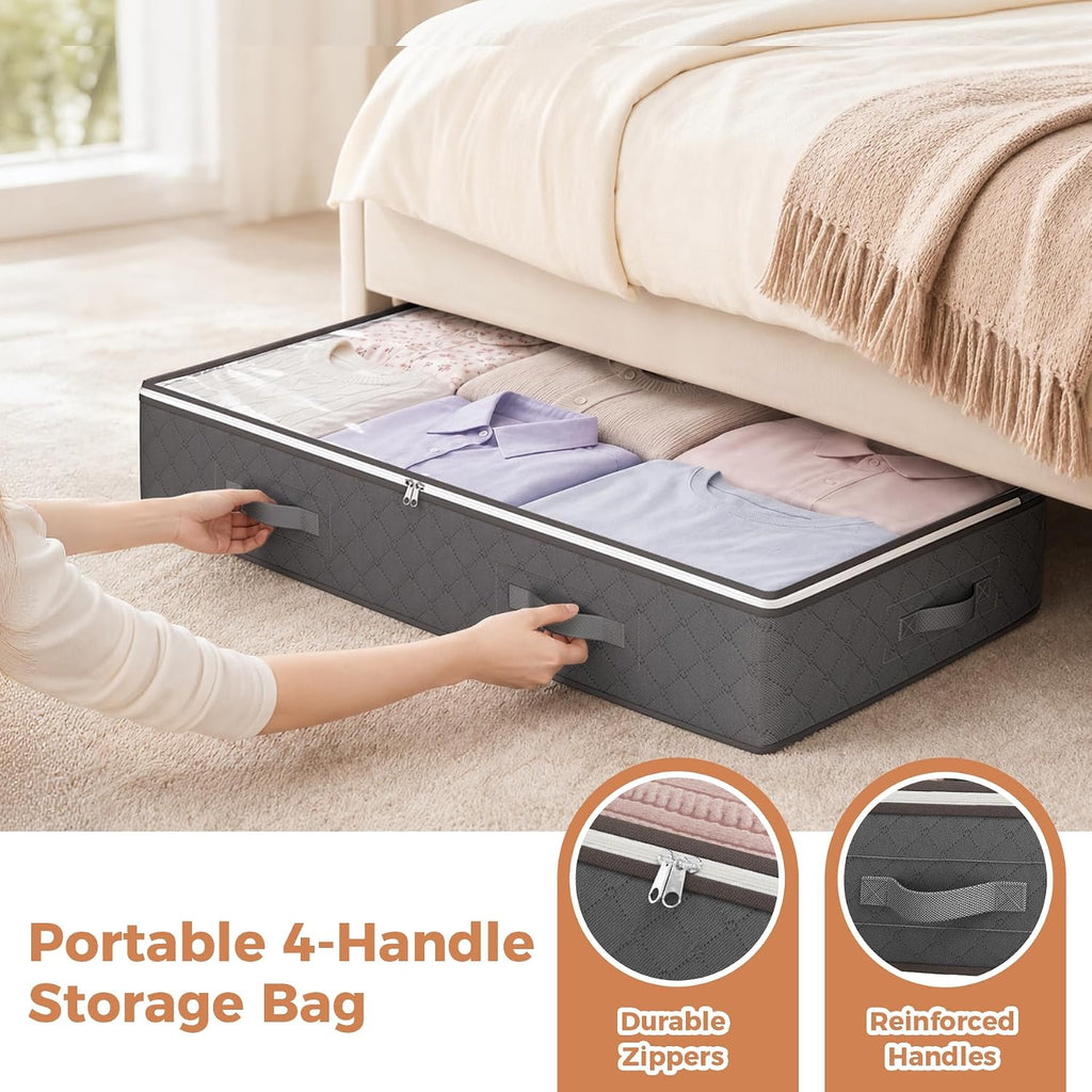 Grey 6‑Pack 95L Under‑Bed Storage Bins