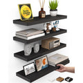 Black 15.7‑Inch Floating Shelves Set‑of‑4