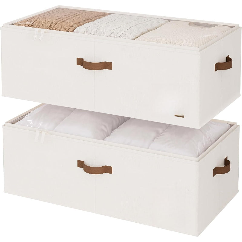Under‑Bed Storage Bins With Clear Lid