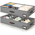 Grey 2‑Pack Under‑Bed Bins With Dividers